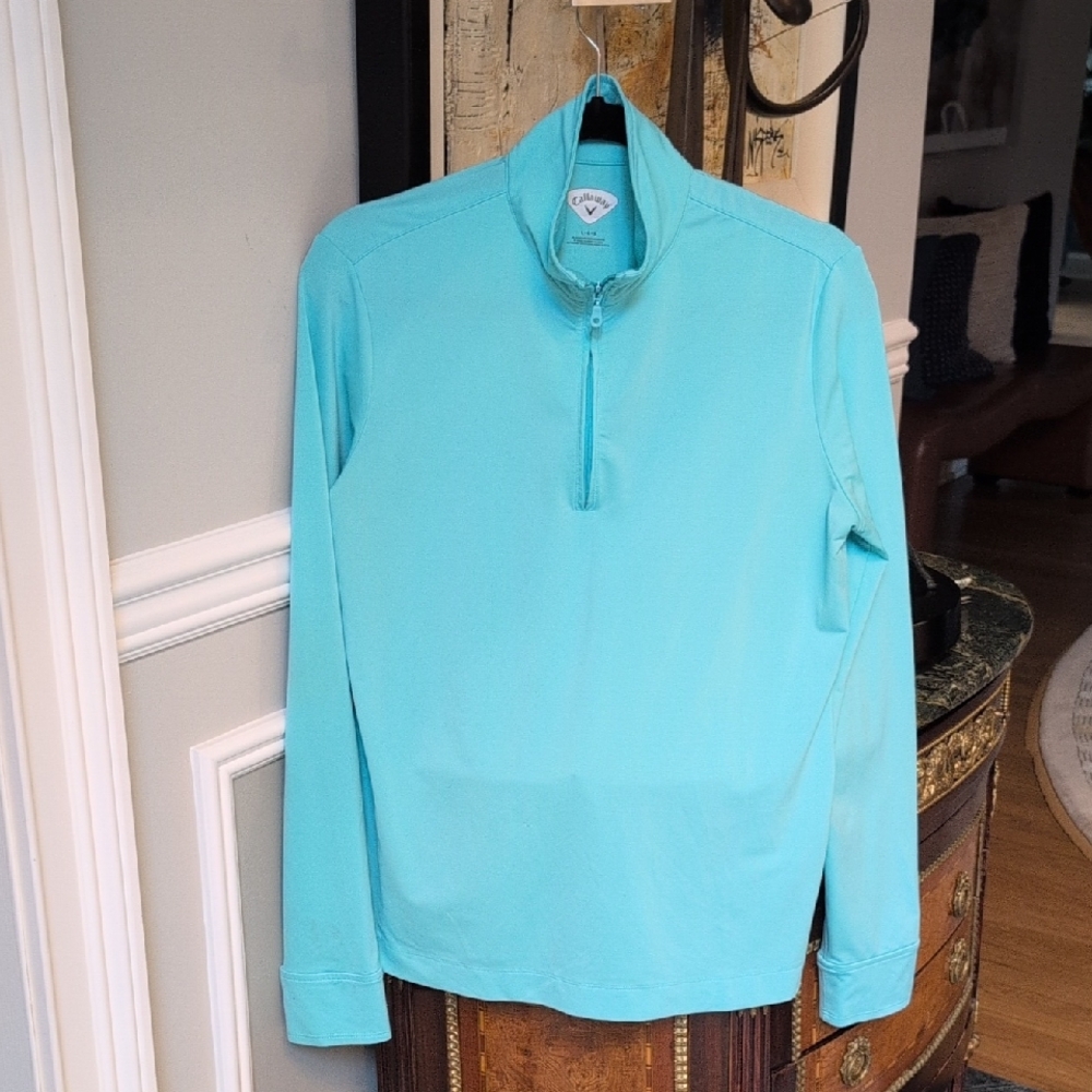 Callaway Light Blue Quarter-Zip Top Size Large